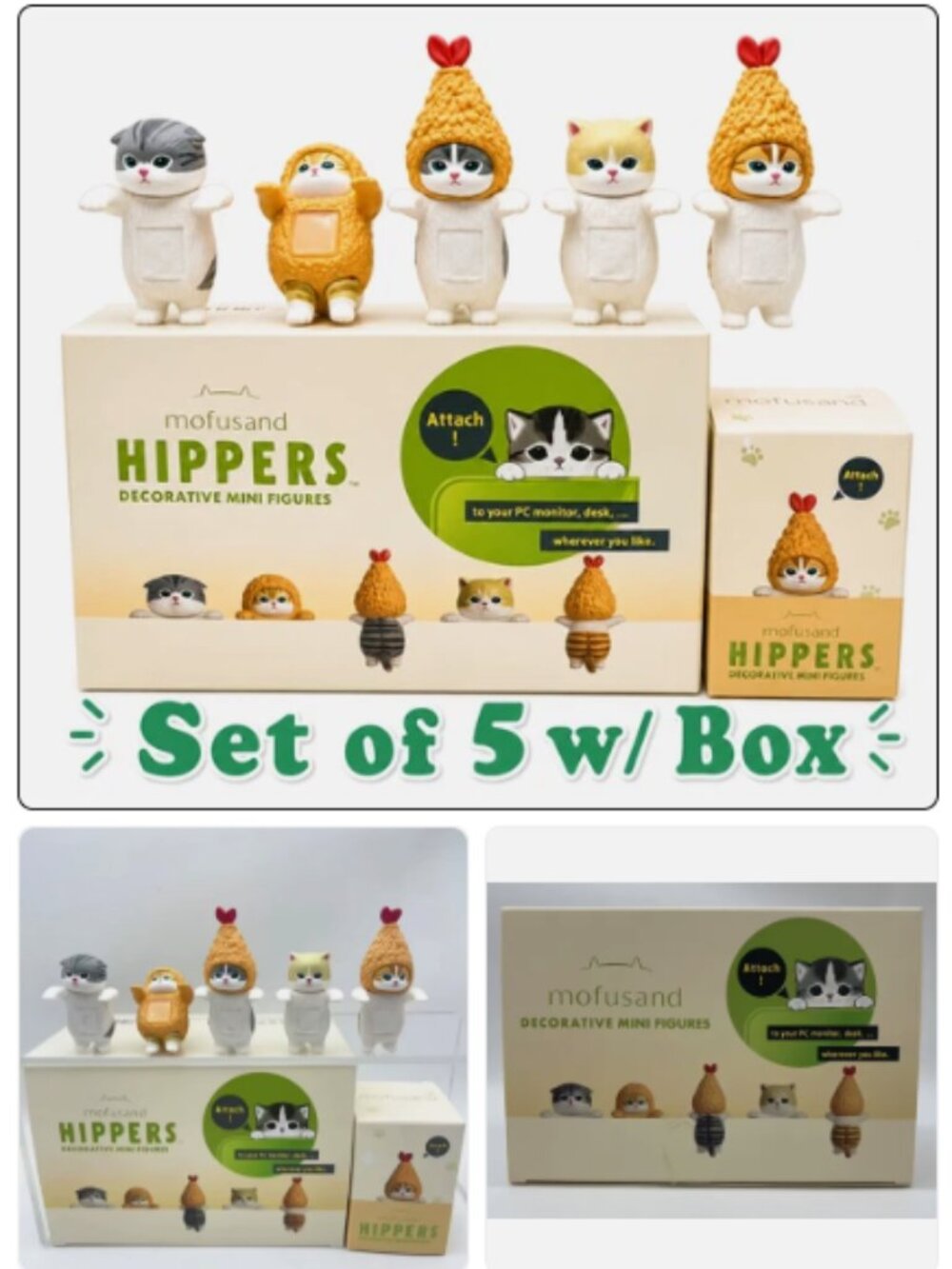 (Set of 5 Styles) Mofusand Blind Box Figure Cat Climbed Up Going Anime Cartoon